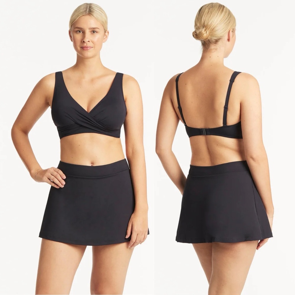 NWT Sea Level Swim Australia Eco Essentials Swim Skirt Navy Blue - Size: 16